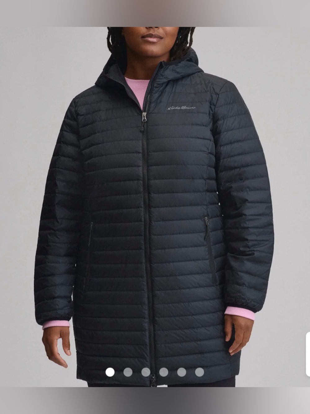 Eddie Bauer EB650 Down Quilted Puffer Long Jacket Parka Winter Black Women’s 2XL